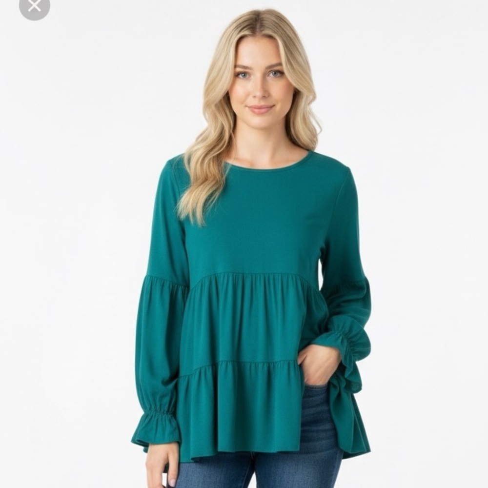 Jodifl size medium emerald babydoll top